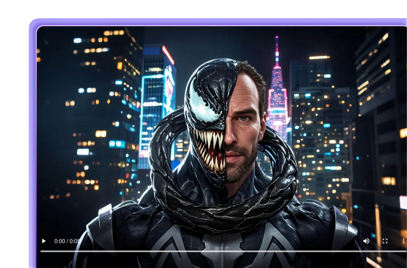 ai venom transformation video generator bottom banner