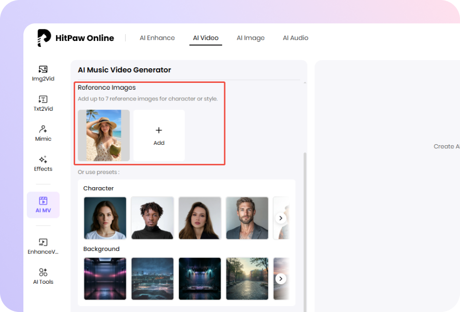 Select MV character