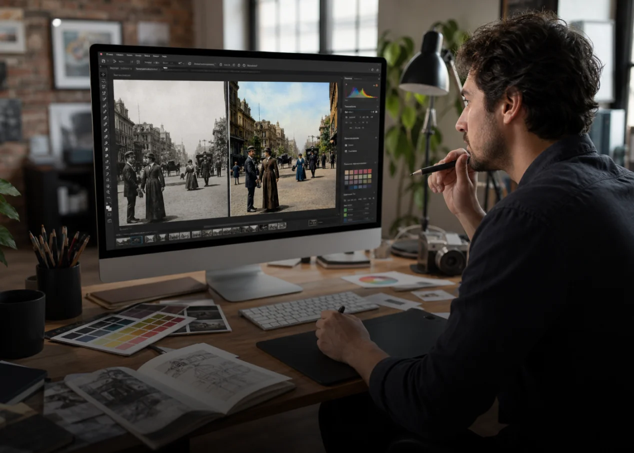 colorize old photos for graphic designer