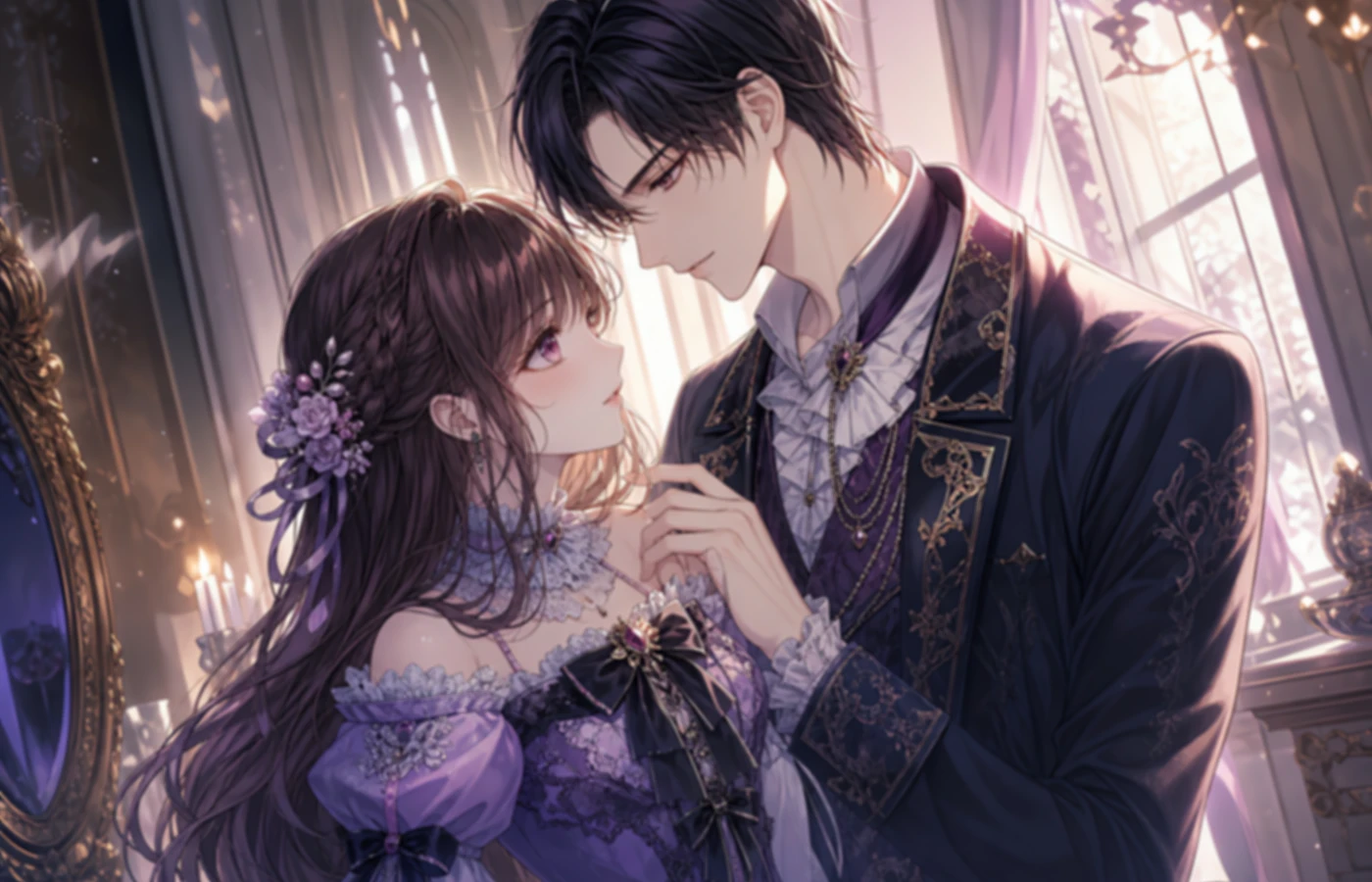 Low-quality otome game sreenshots