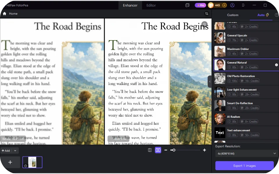 Preview and download high-quality enhanced PDF after AI processing