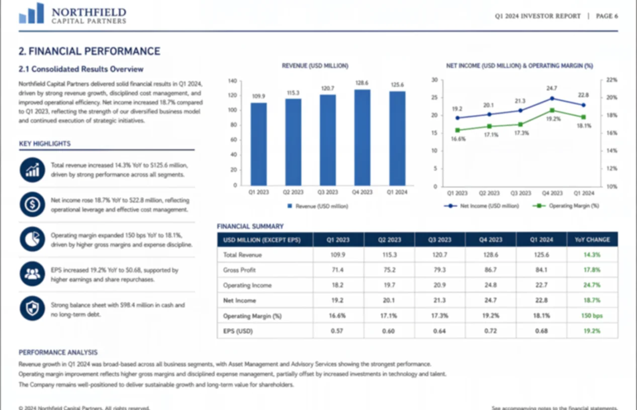 Low-quality business report document