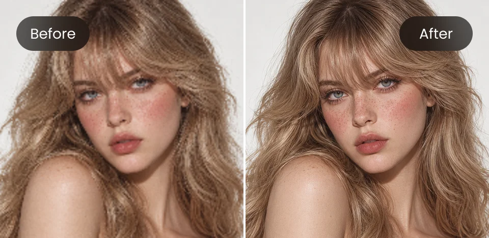 before and after facial detail enhancement