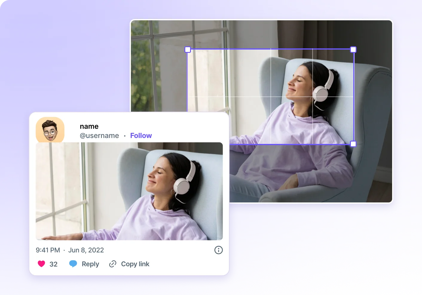 Enhanced product image for social media