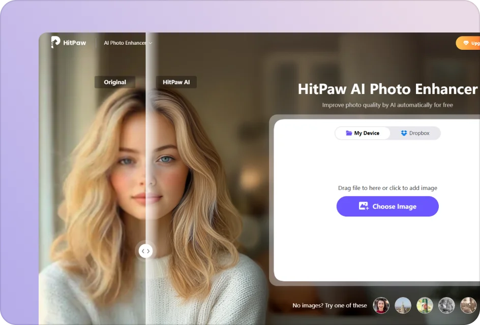 Upload image to 4K image upscaler