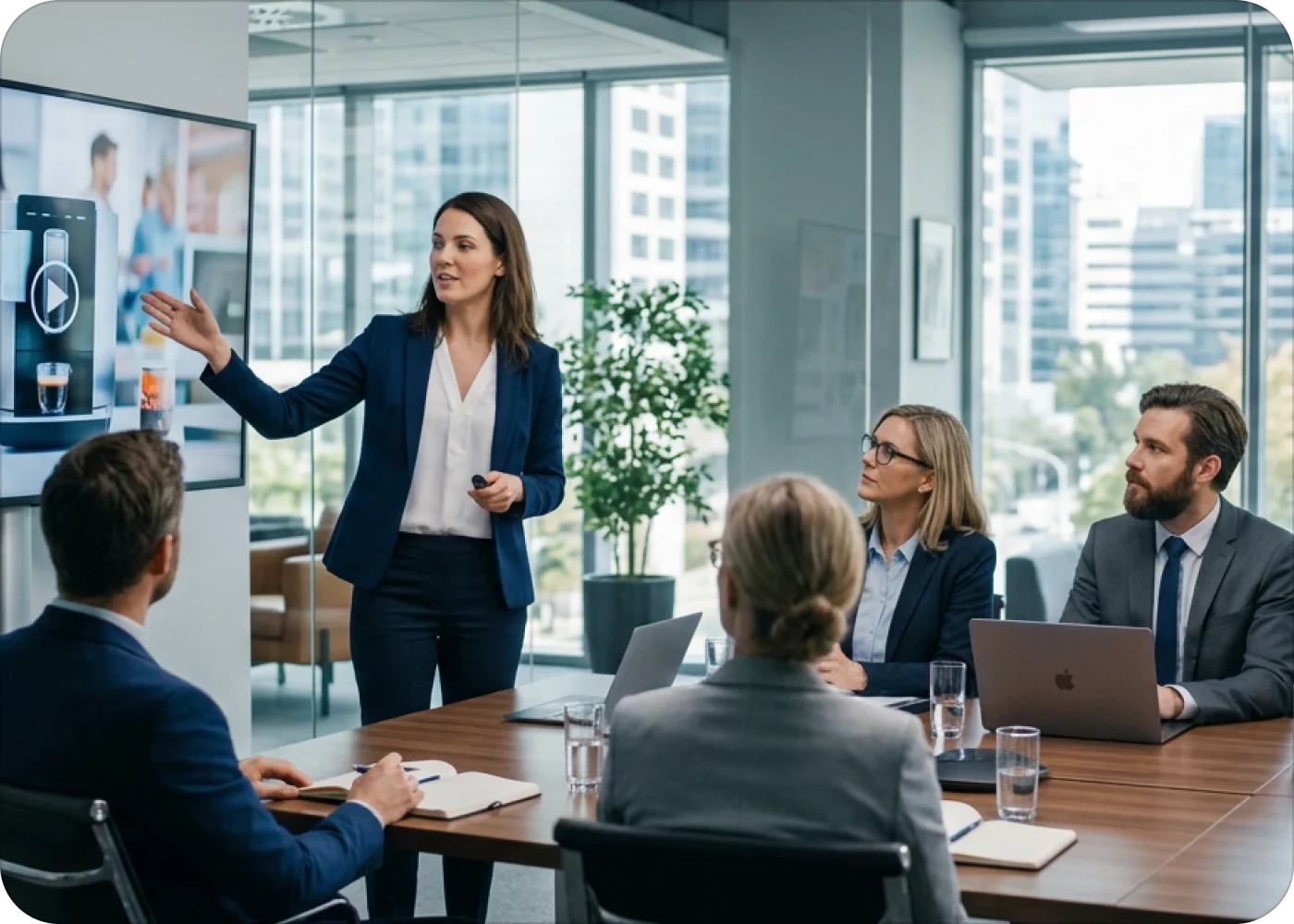 enhance business presenting video