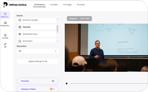 AI enhance lecture video