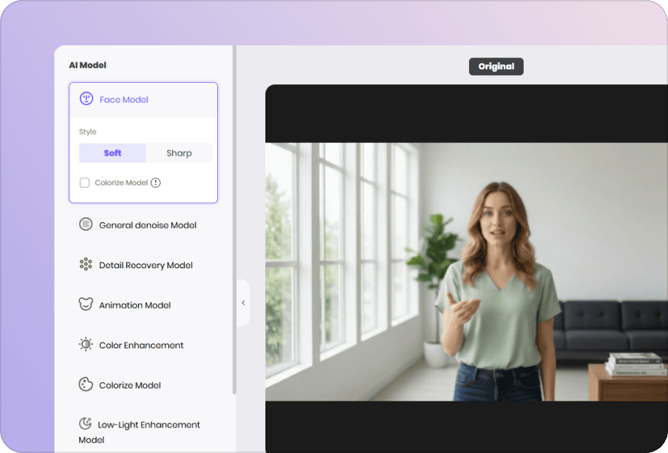 AI upscale video online free
