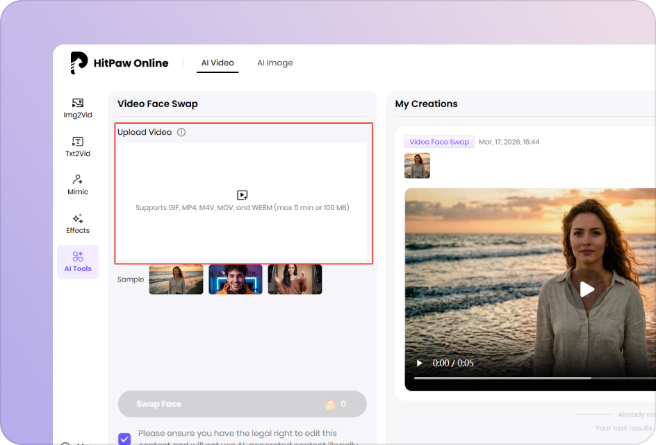 upload original video