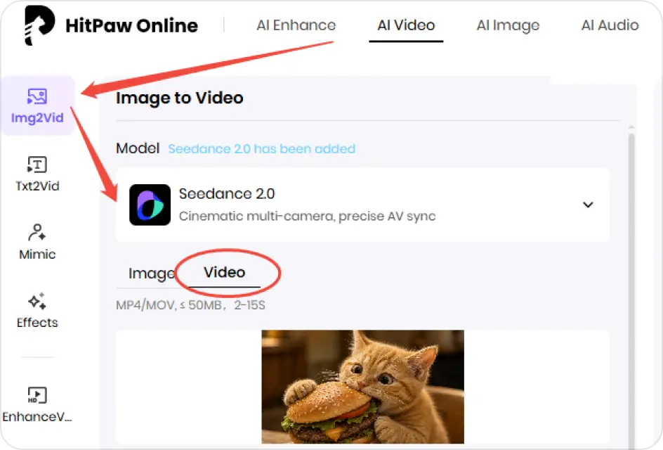 upload source video