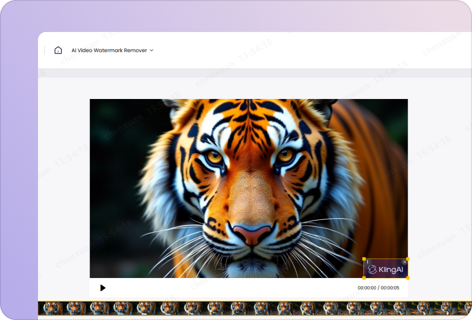 select Kling watermark area using box tool in video