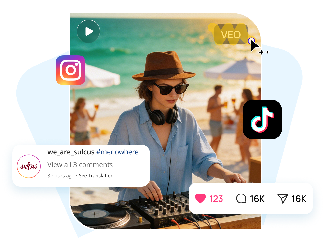 social media veo video