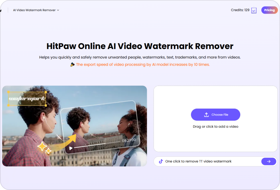 upload video with subtitles for removal