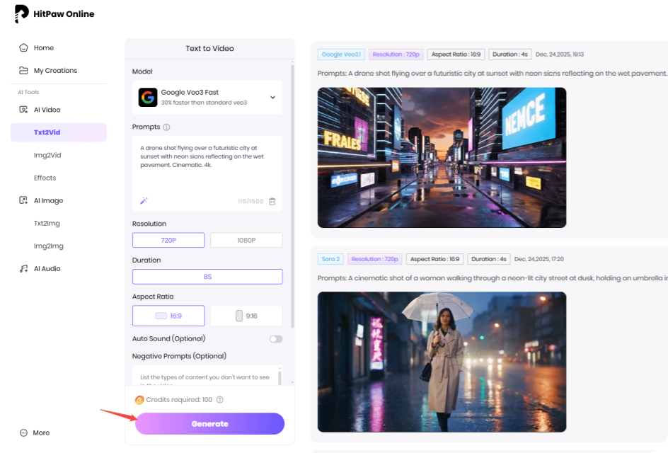 set ai video parameters