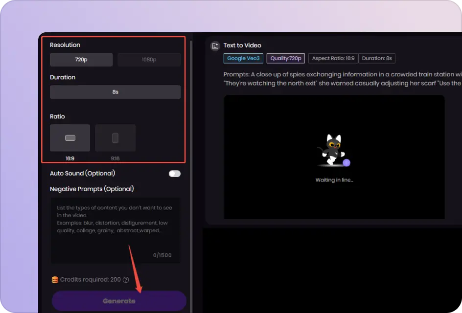 set ai video parameters