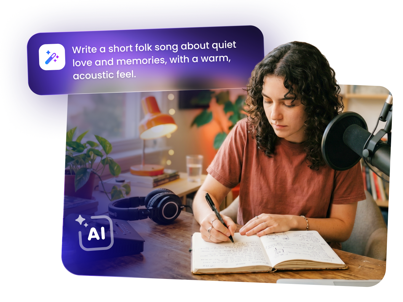 Generate AI music from text prompts or images