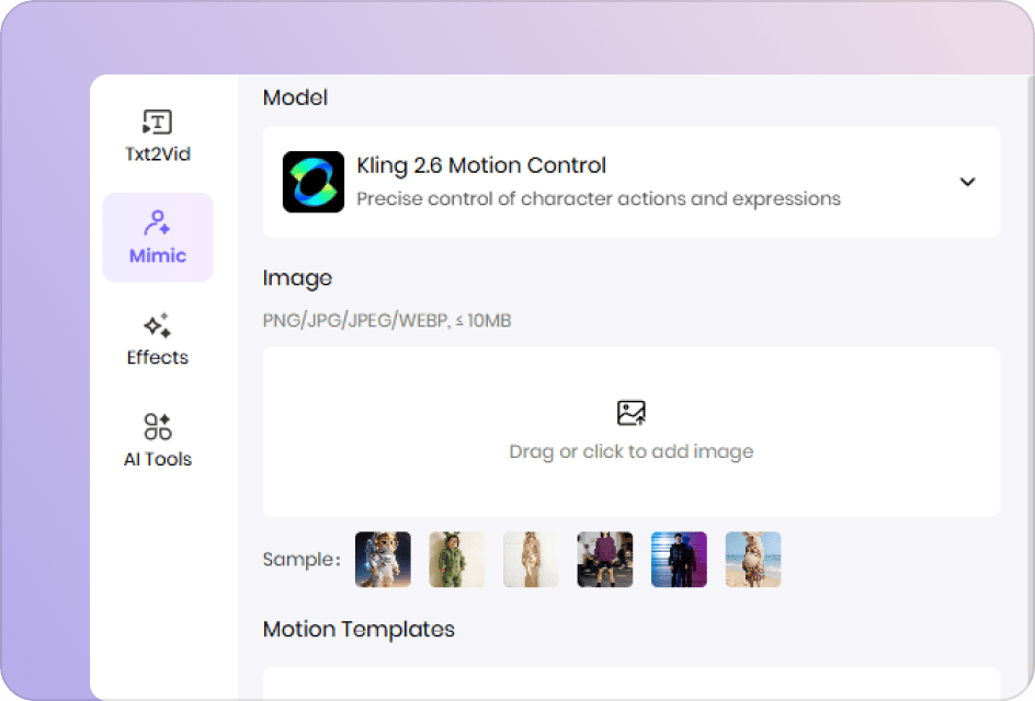 upload image to motion ai video generator
