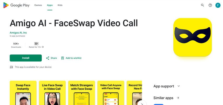 mobile face changer app for video calls