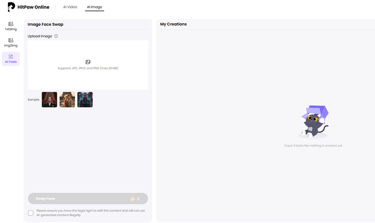 Access HitPaw Online Image Face Swap