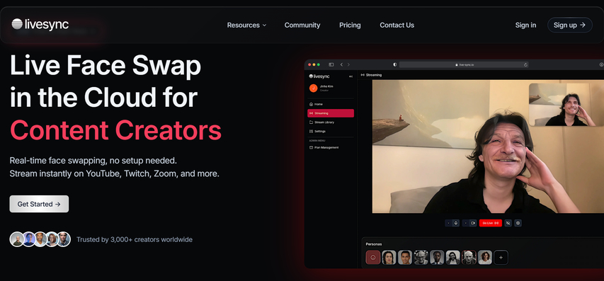 cloud based face changer for video calls