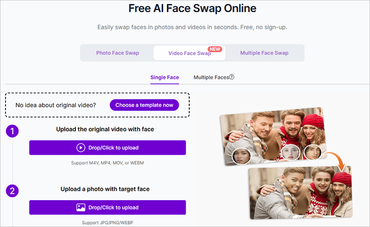 realistic online face replacement tool