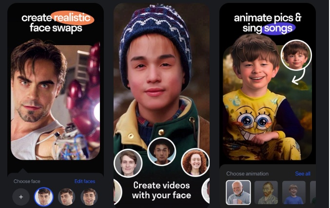 reface real time video swap