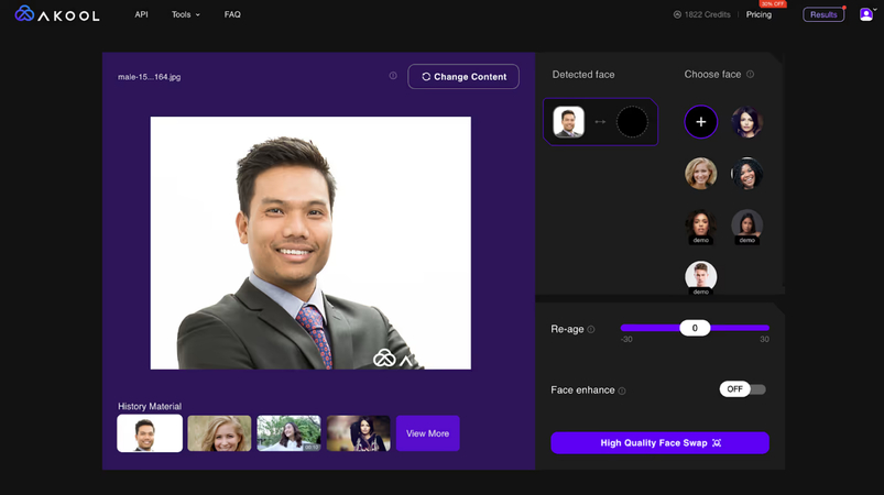 select the target face
