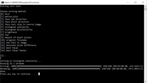 sorting cleaning facesets