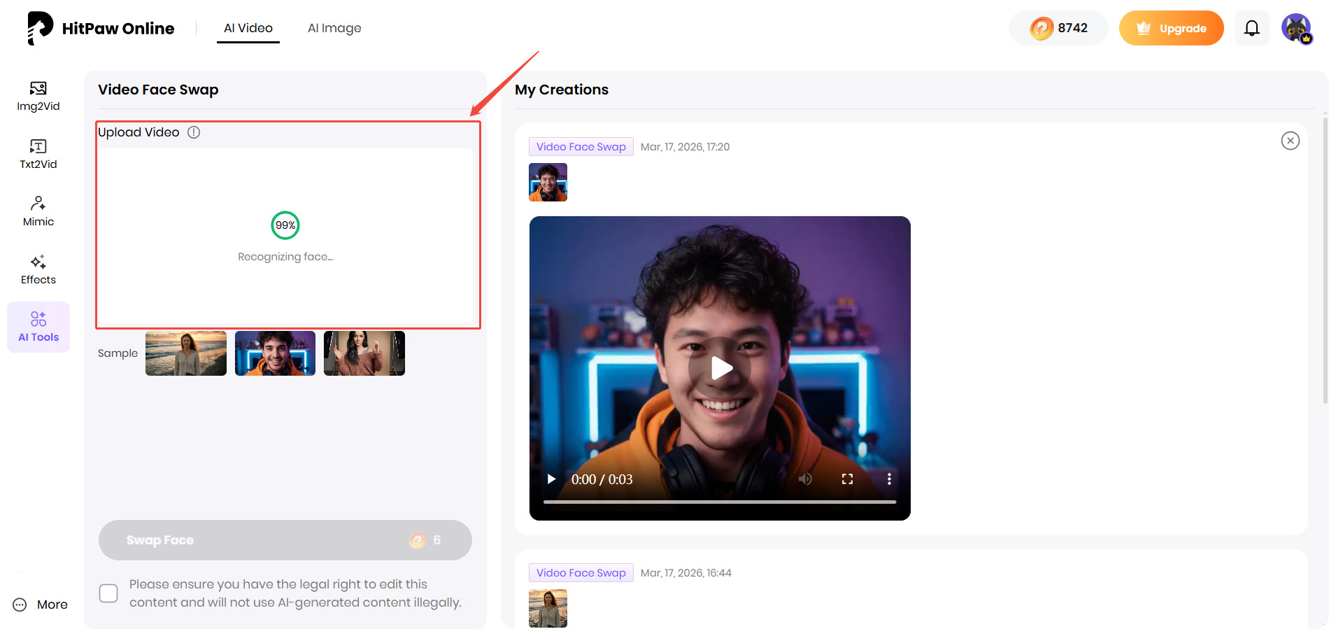 upload original video