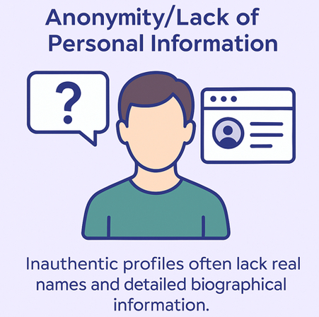 Checking the bio of fake social media profiles