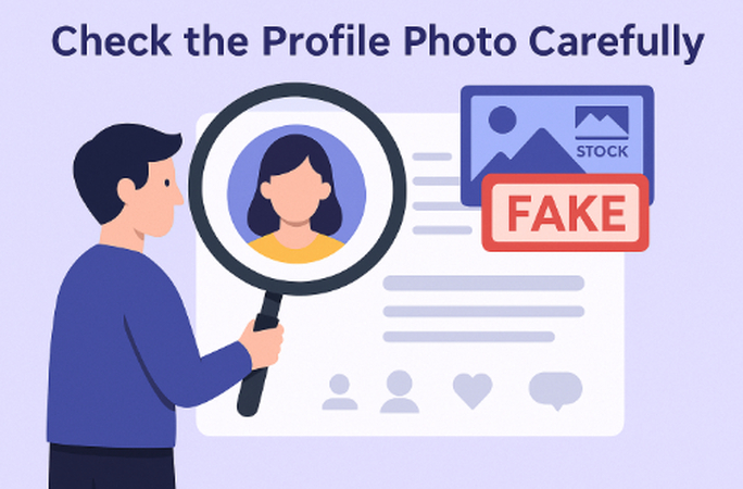 Checking the social media profile photo