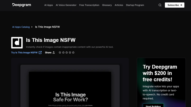 Deepfram NSFW image detector