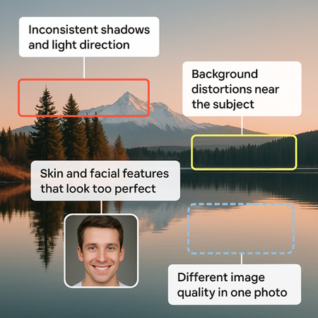 Detecting a fake picture with visual clues