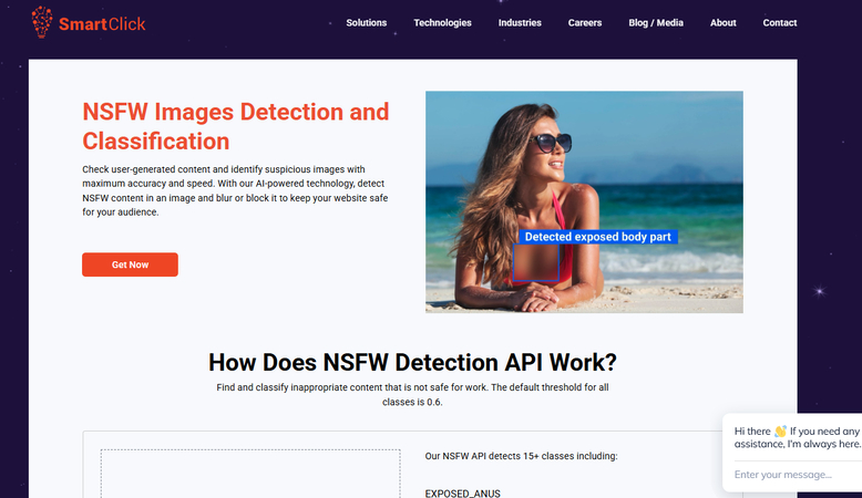 SmartClick NSFW image detector