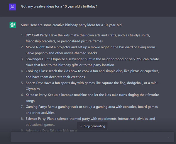 ChatGPT responde às suas perguntas