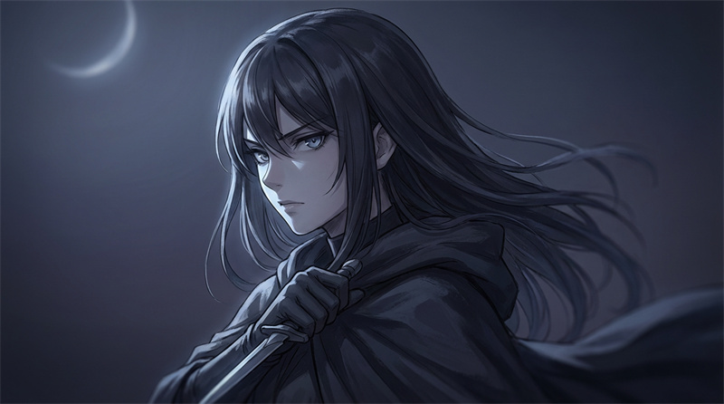 cool anime girl dark pfp