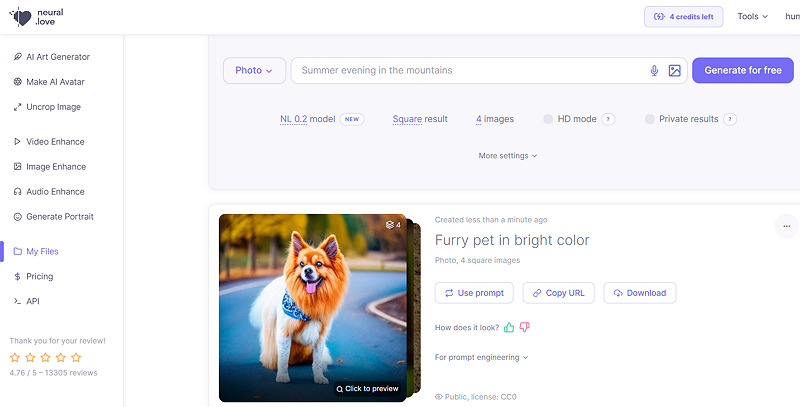 Neural.Love Furry AI Art Generator