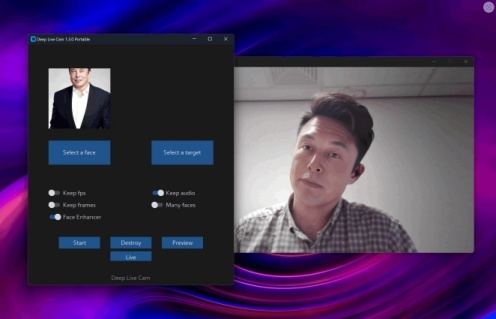deep live cam ai video swap app pc