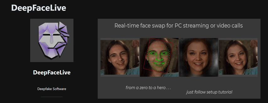 real time ai swap with deepfacelive