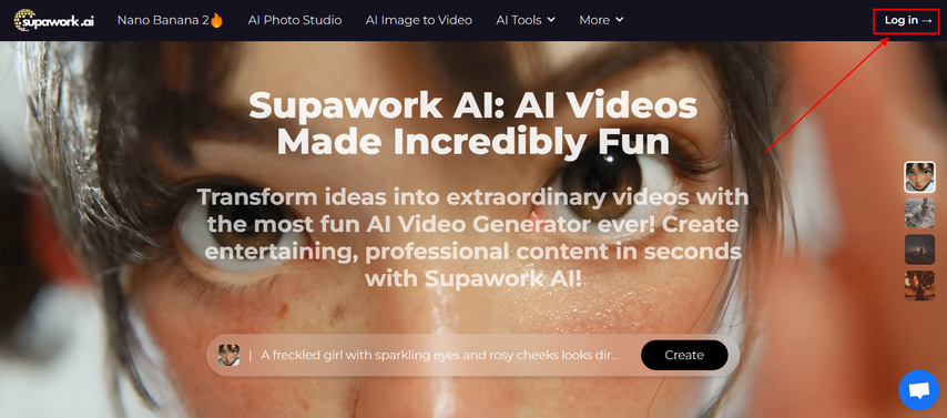 create free account on supawork ai swap