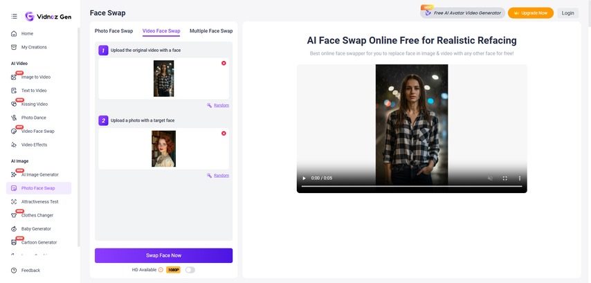 select the face you want to swap