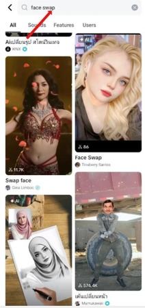 find AI swap templates in capcut
