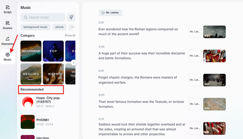 Adding music to the AI video