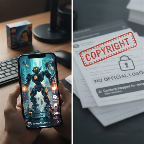 Lego AI videos on social media posts