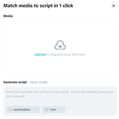 Matching media to script in the CapCut AI video generator online