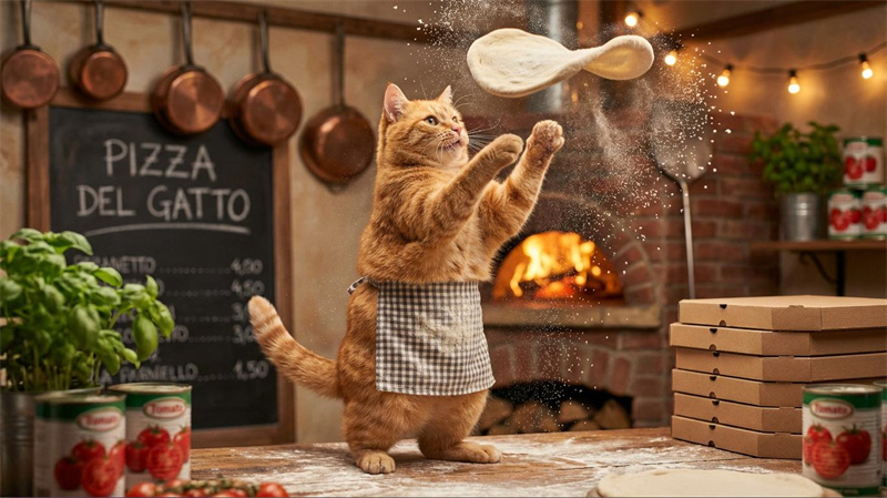 Pizza cat cooking generator