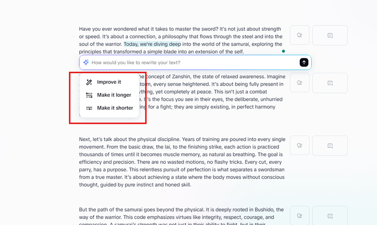 Rewrite to improve the AI video