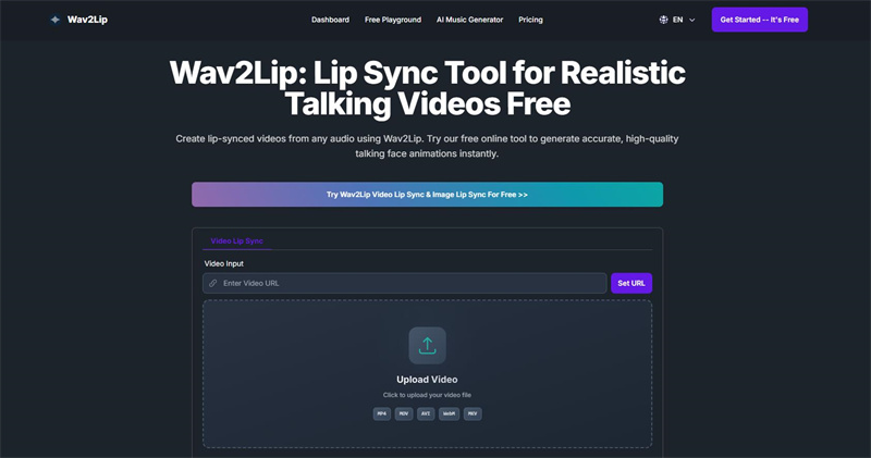 Wav2Lip Lip Sync Video Generator