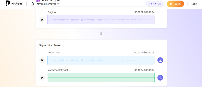 tool processes and separates vocal