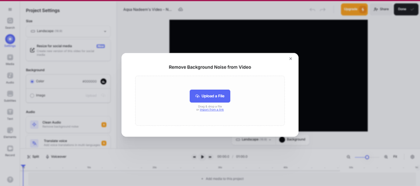 uploading the file by clicking on upload a file